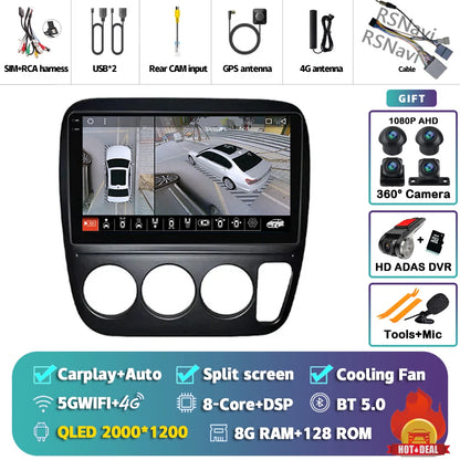 Android 14 Carplay Auto Car Radio For Honda CRV CR-V 1997-2001 Multimedia Video Player GPS Navigation Autoradio Stereo 2 Din DSP