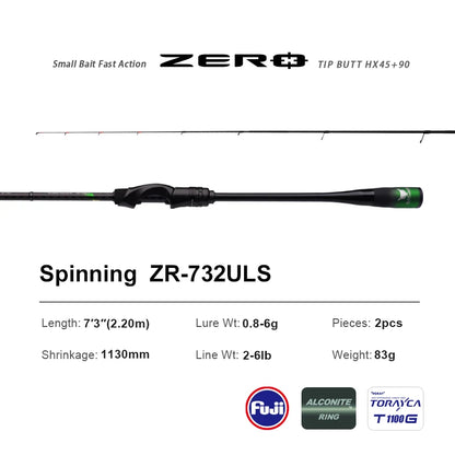 PURELURE ZERO Small Bait Light High Carbon Long Throwing Rod Rock Fishing Spinning Trout Rod BFS Fishing Casting UL  Stream Bass