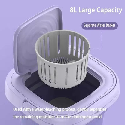 8L Small Folding Washing Machine Student Dormitory Underwear Socks Mini Cleaning Machine Portable