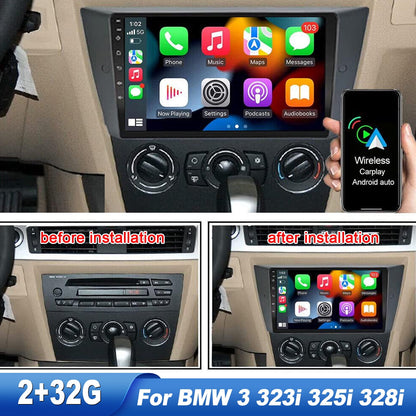 BMW     Zcargel For BMW 3 Series 325i 328i 335i 323i 330i 2005-2011 Radio, Android 12 Car Stereo Radio 9'' Touch Screen Car Audio with GPS Navigation Bluetooth Head Unit Supports Backup Camera WiFi FM Canbus