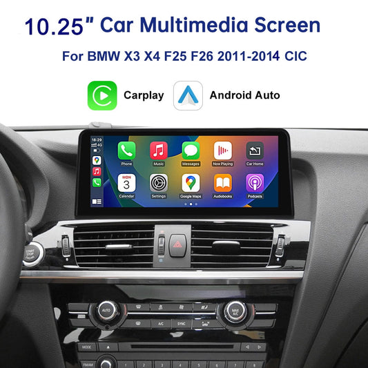 BMW     Road Top 10.25 Inch Car Touchscreen Wireless CarPlay Android Auto for BMW X3 X4 F25 F26 2011-2014 with CIC System, Car Stereo Multimedia Radio Receiver