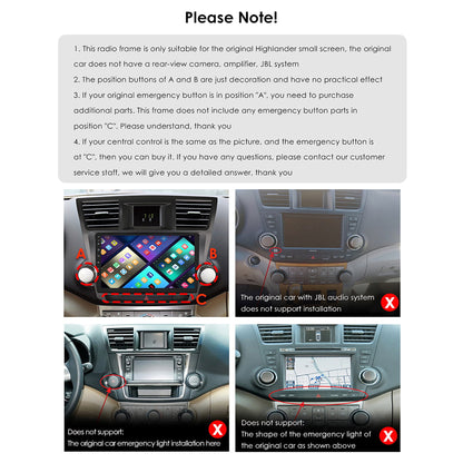 Toyota Android Head Unit   Android 13 Bluetooth Apple Carplay 4+64GB Wifi RDS Car Stereo Radio Head Unit GPS Navigation Player For Toyota Highlander 2008 2009 2010 2011 2012 2013
