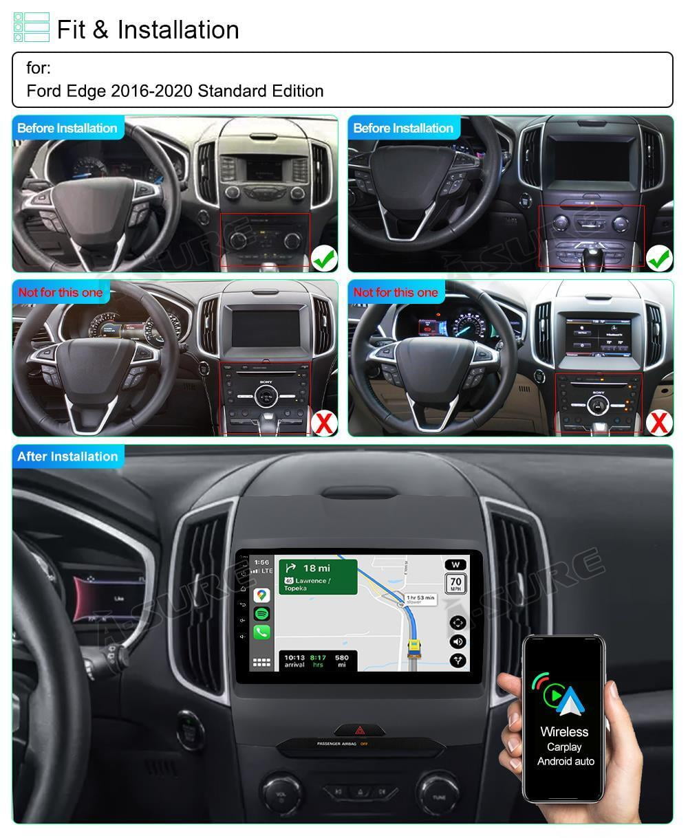 Wireless Carplay Android 10 Car Stereo GPS Radio 2+32GB for Ford Edge 2016-2020