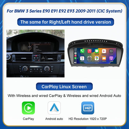 BMW     Road Top 12.3 inch Touchscreen Car Stereo for BMW 3 Series E90 E91 E92 E93 2009-2011 With CIC System Wireless Carplay Android Auto Multimedia Car Radio Receiver